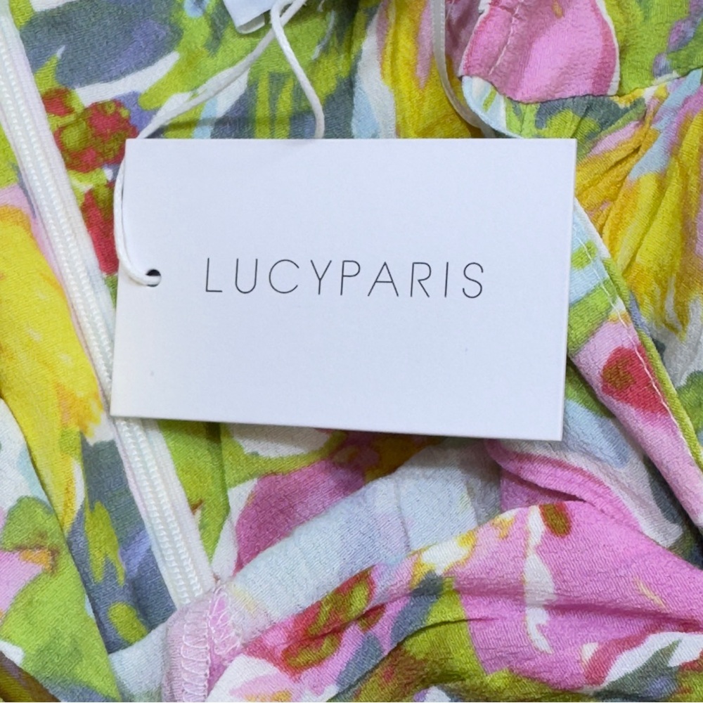Lucy Paris Multicolor Floral Maxi Dress Size XS Cottagecore Coquette Boho‎ Flowy - Picture 13 of 14